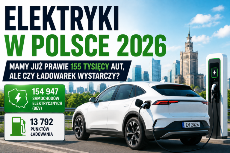 Elektryki w Polsce 2026. Mamy już prawie 155 tysięcy aut, ale czy ładowarek wystarczy?