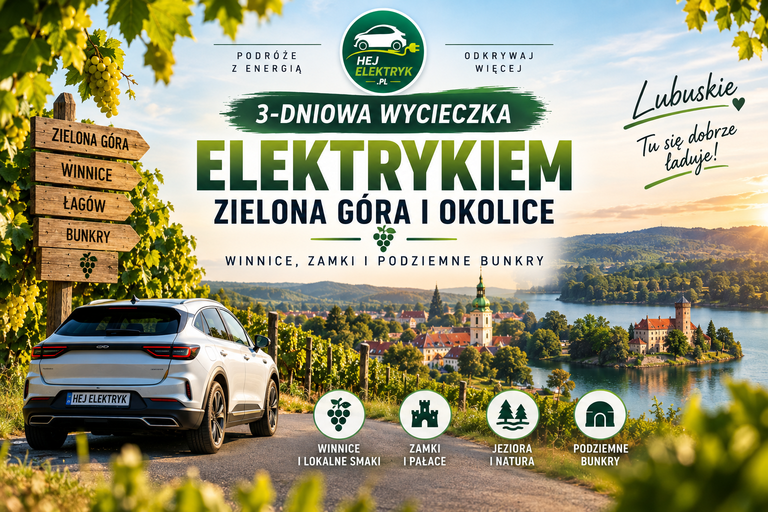 Plan 3-dniowej wycieczki elektrykiem – Zielona Góra i okolice